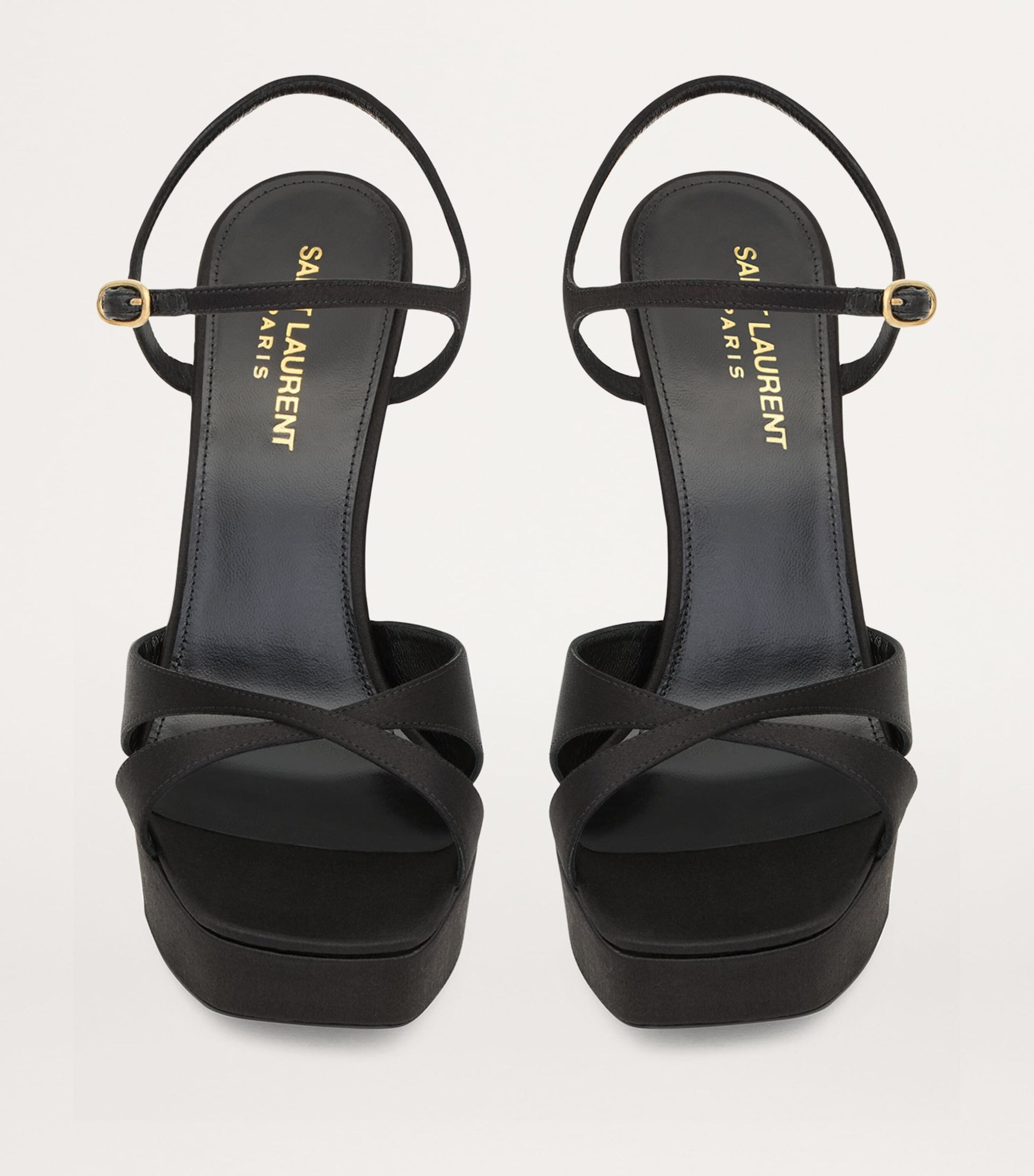 Saint Laurent Black Debbie Platform Sandals 110