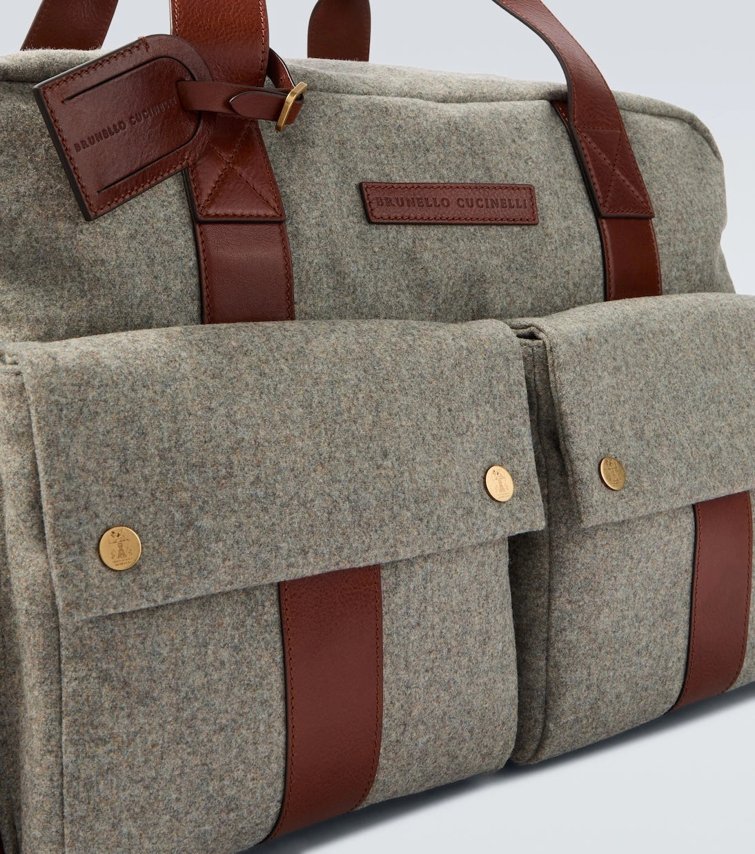 Brunello Cucinelli - Leather-trimmed duffel bag
