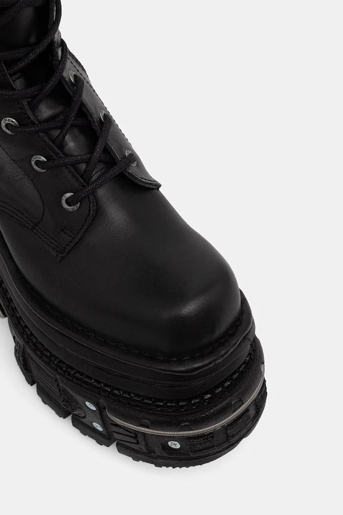New Rock diz altı kadın deri botları ITALI NEGRO, IMPERFECT TANK NEGRO E-34