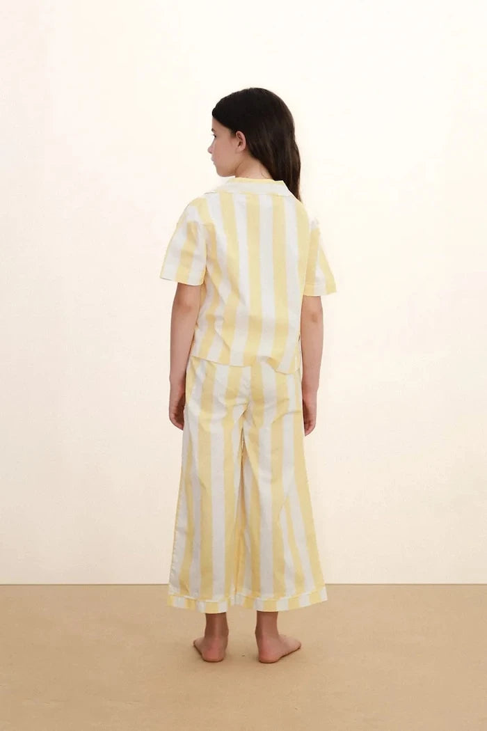 Детска памучна пижама Tinycottons YELLOW STRIPES SET