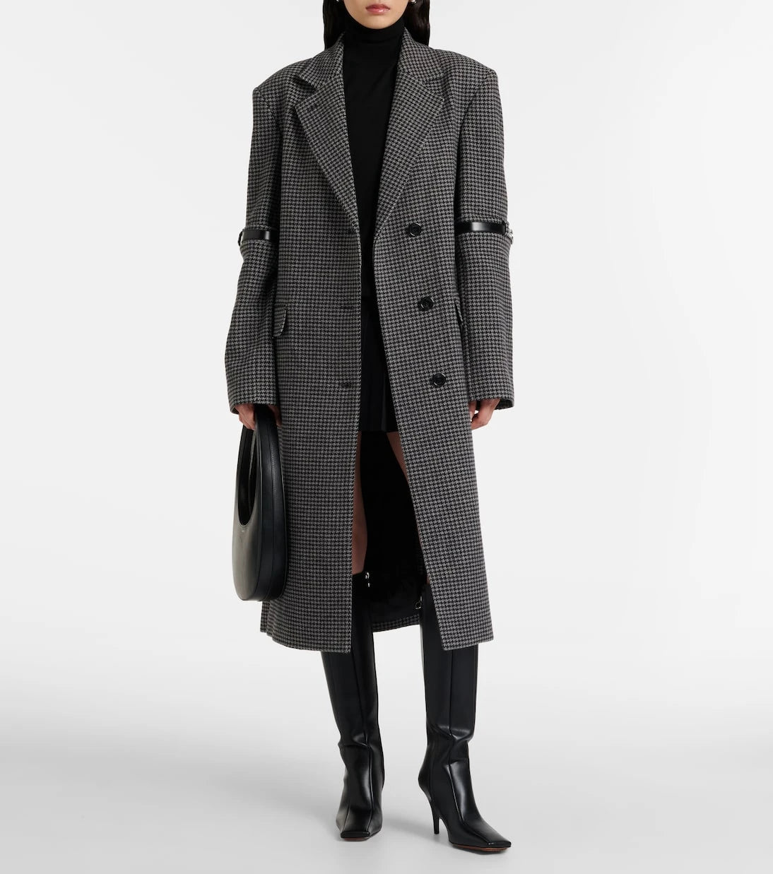 Coperni - Houndstooth wool and cashmere coat