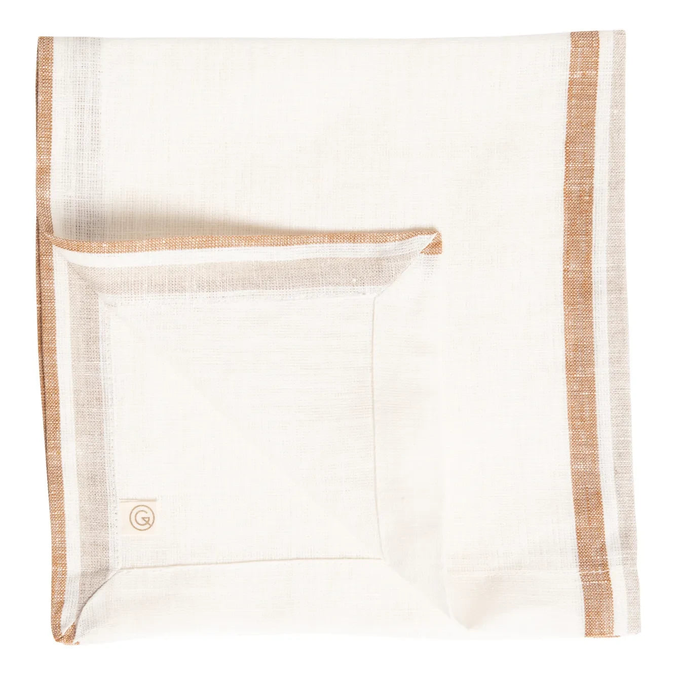 Gabrielle Paris - Striped Washed Linen Napkins | Coffee