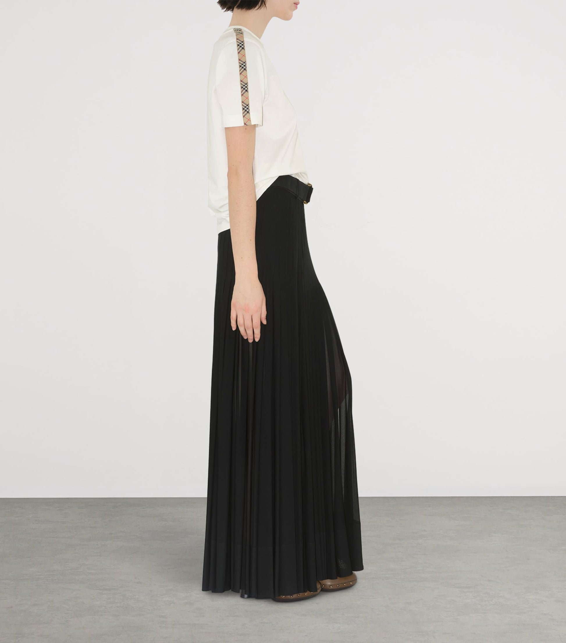 Ivory Cotton Stripe-Trim EKD T-Shirt