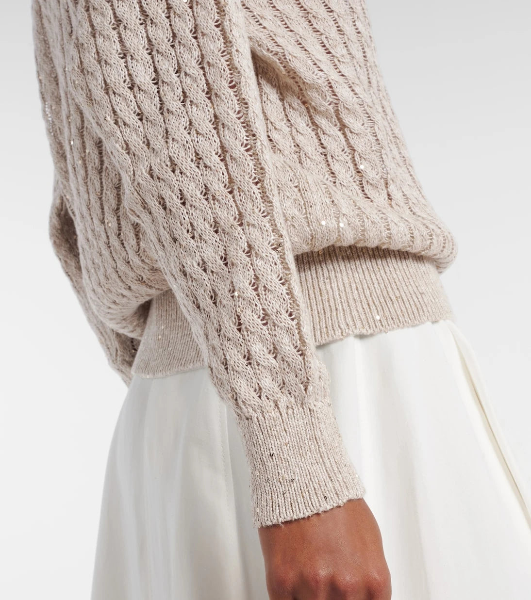Brunello Cucinelli - Sequined linen-blend sweater