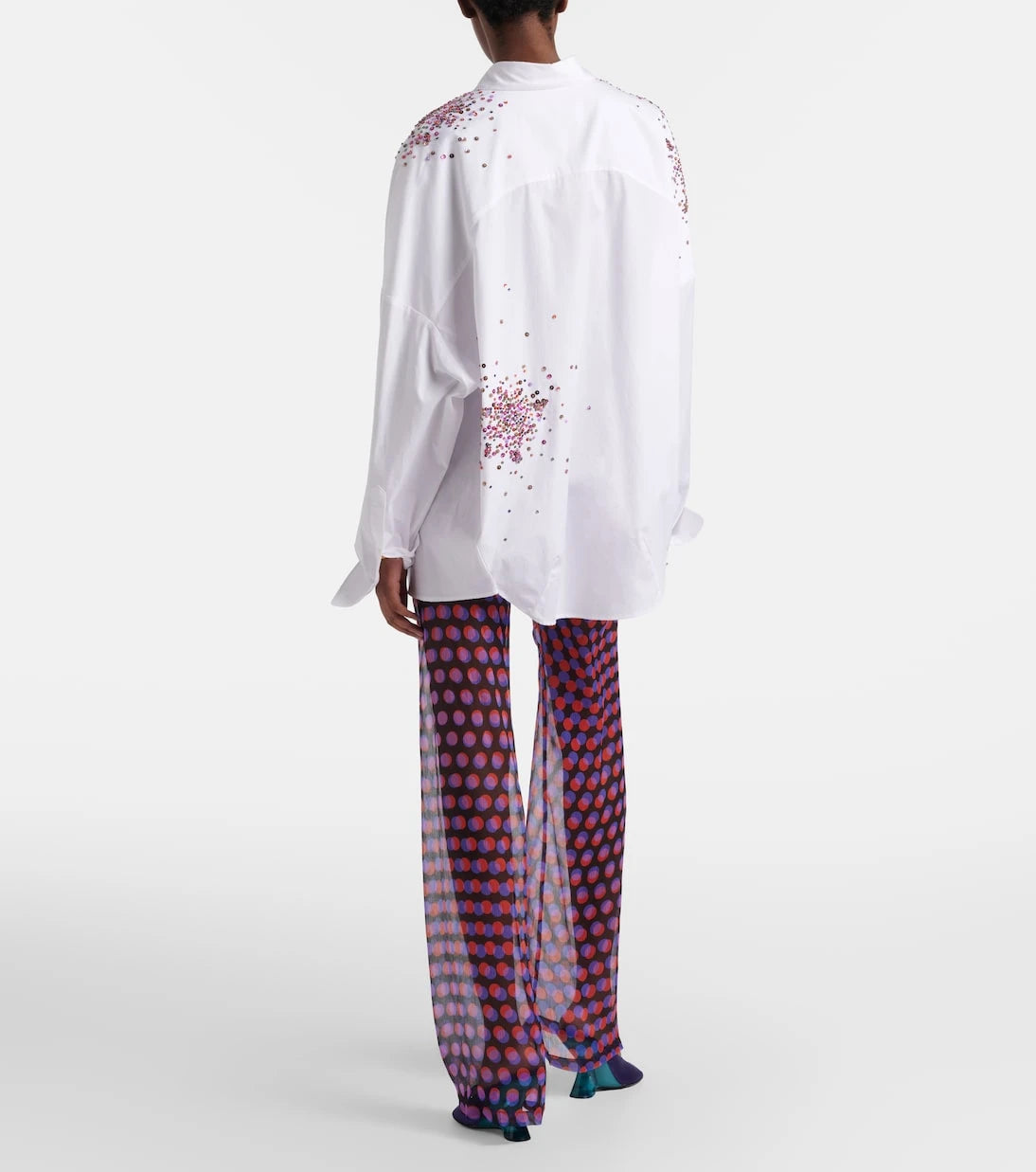 Dries Van Noten - Polka-dot silk straight pants