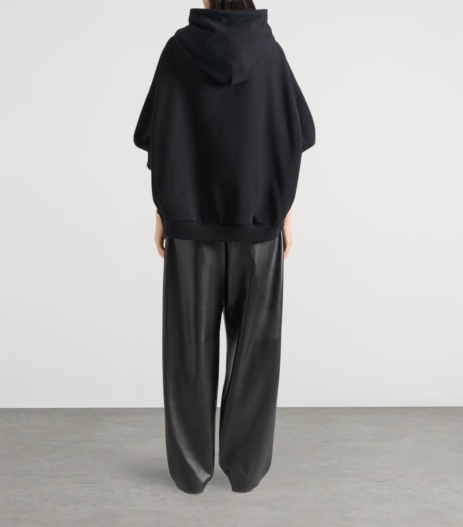 Givenchy Black Cotton Tape Logo Hoodie