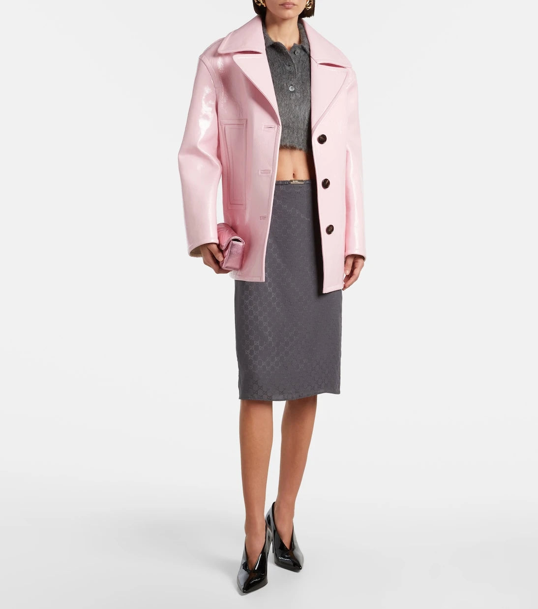 Gucci - GG low-rise silk pencil skirt