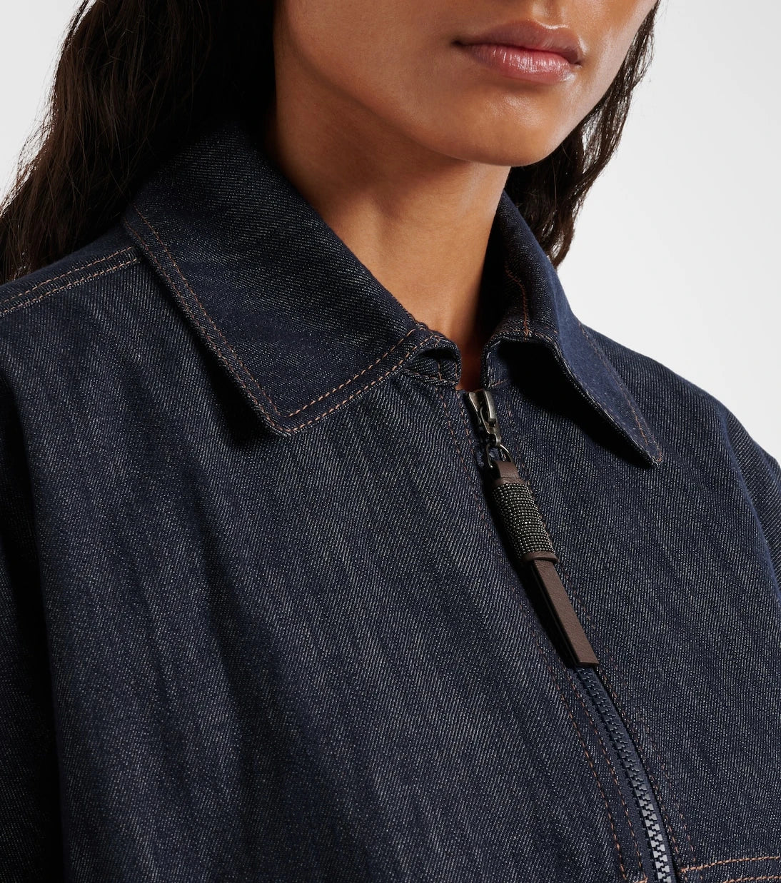 Brunello Cucinelli - Denim bomber jacket
