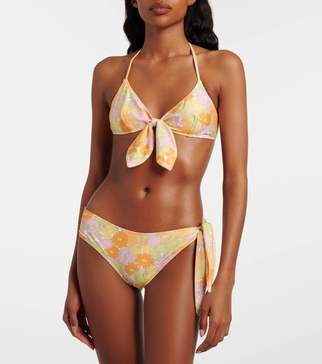 Chloé - Bow-detail floral bikini top