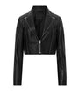 AllSaints Black Cropped Landers Leather Jacket