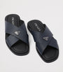 Prada Saffiano Leather Crossover Sandals