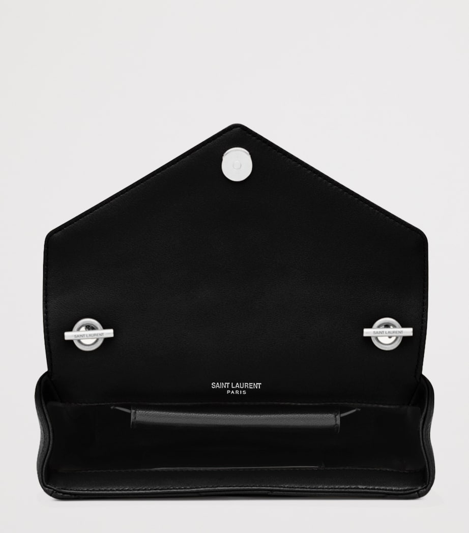 Saint Laurent Black Mini Matelassé Lambskin Loulou Shoulder Bag