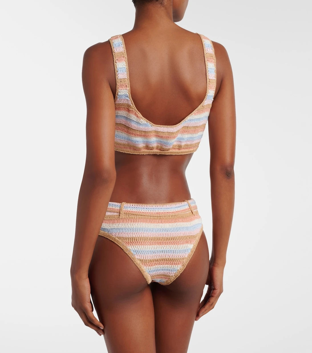 Anna Kosturova - Crochet striped cotton bikini bottoms