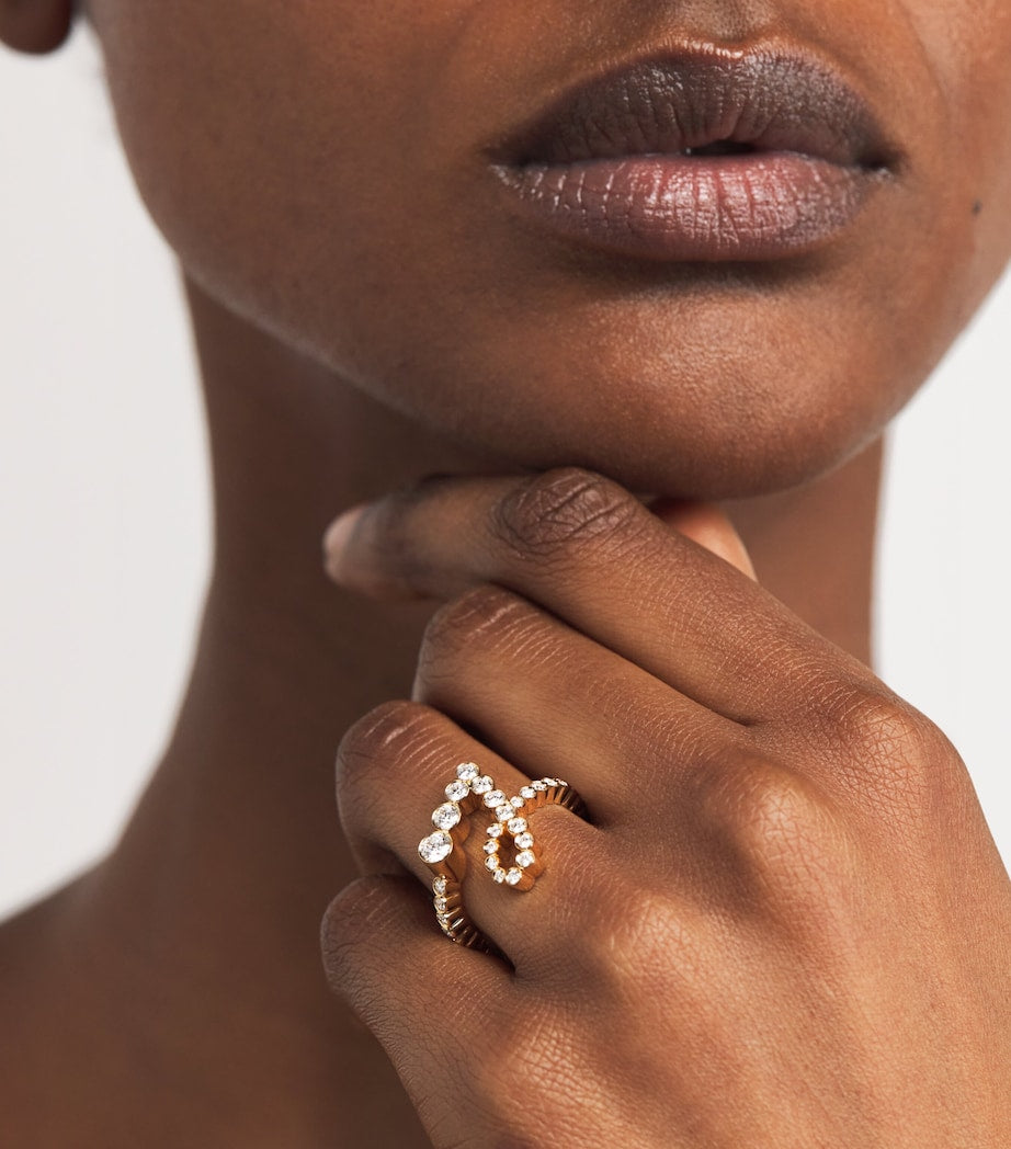 Sophie Bille Brahe Yellow Gold and Diamond Ensemble ‘J’ Ring