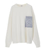 Beige Cotton-Blend Anagram Sweater