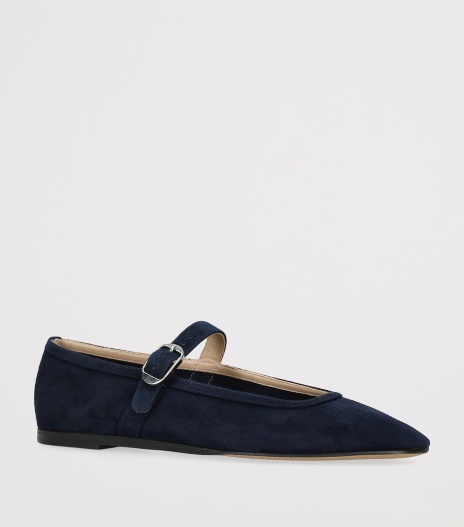 Le Monde Beryl Navy Suede Mary Jane Ballet Flats