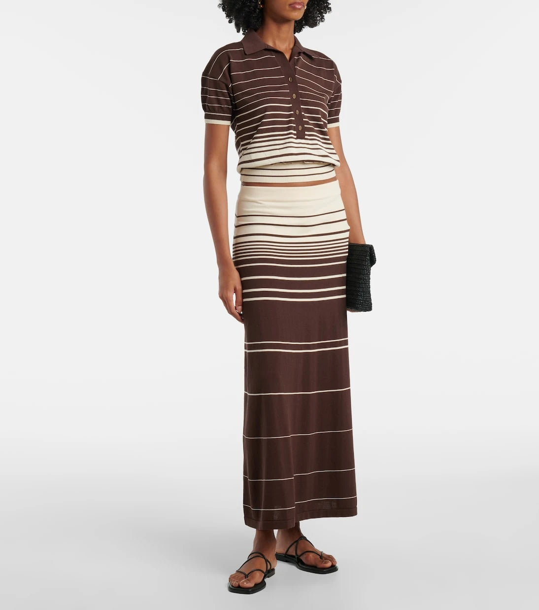 Faithfull - Sable striped cotton-blend polo shirt
