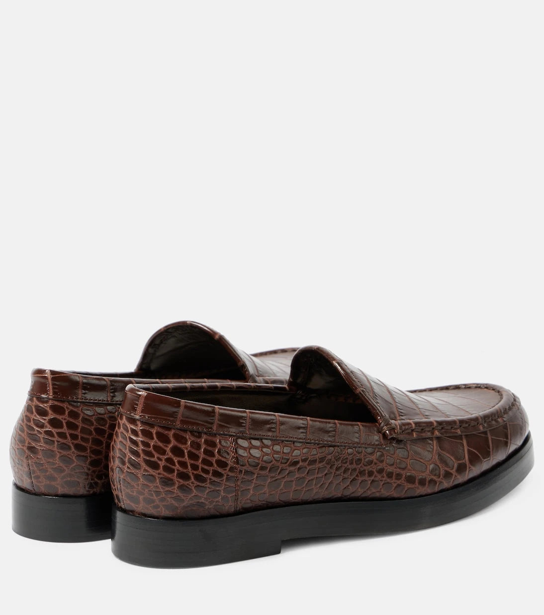 Manolo Blahnik - Dinelio croc-effect leather loafers