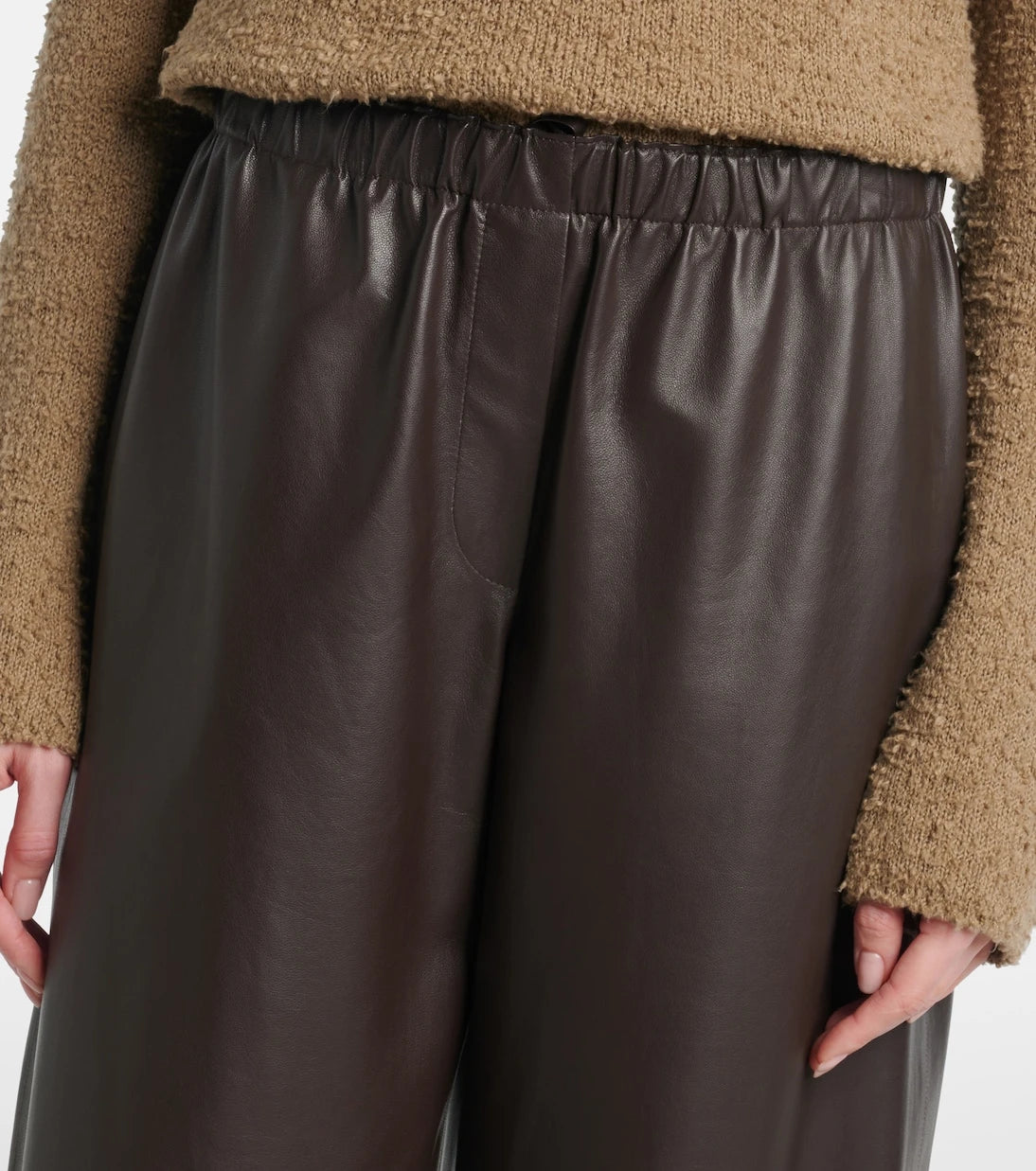The Row - Yani mid-rise leather wide-leg pants