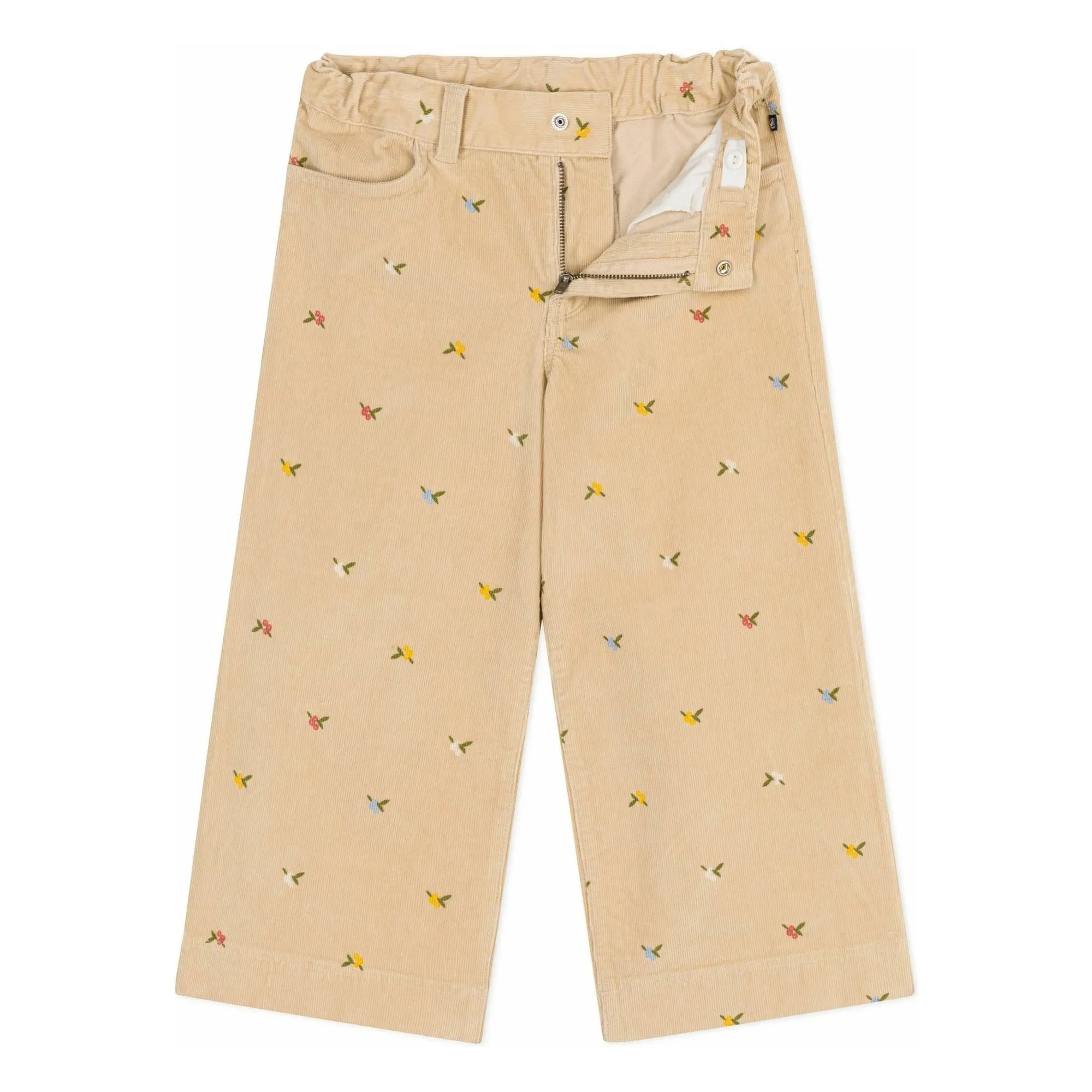 Petit Bateau - Floral Corduroy Trousers | Beige