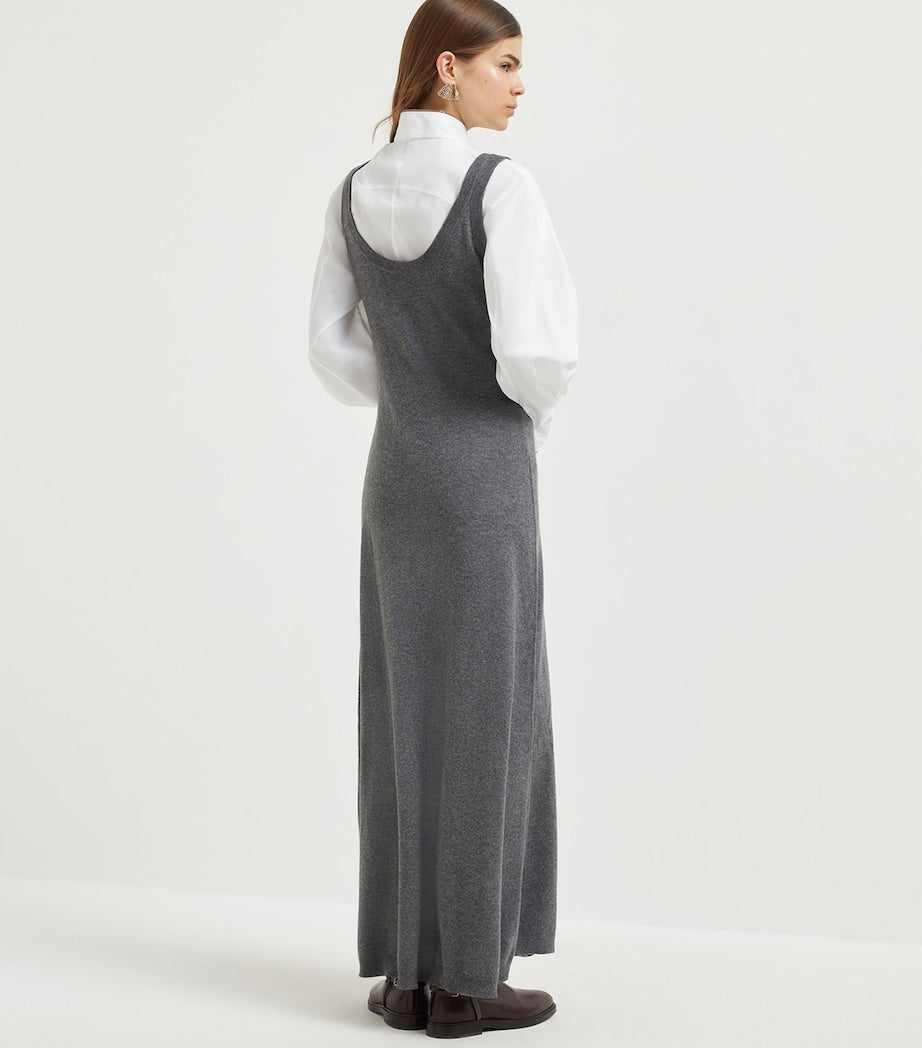 Brunello Cucinelli Grey Cashmere Maxi Dress