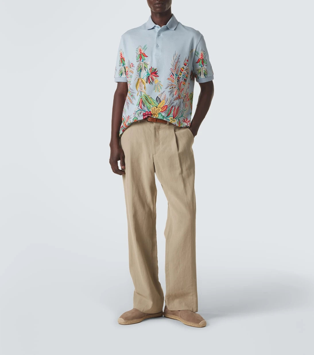Etro - Printed cotton piqué polo shirt