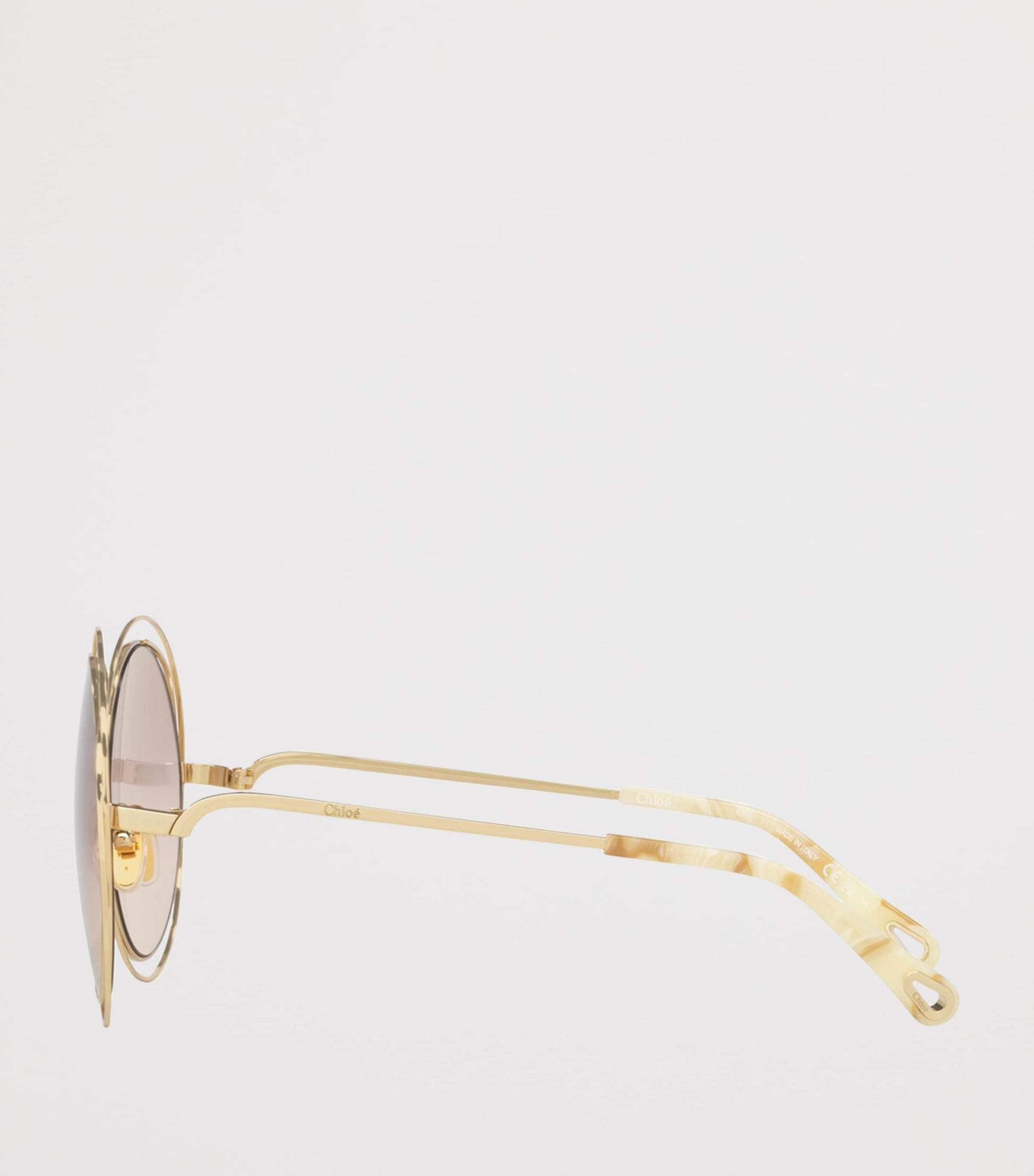 Gold Round Carlina Sunglasses