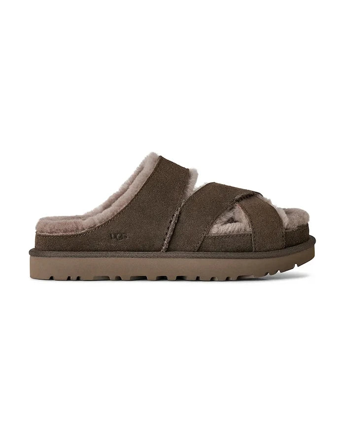 UGG W Greenport Cross Strap Slide Süet Terlik
