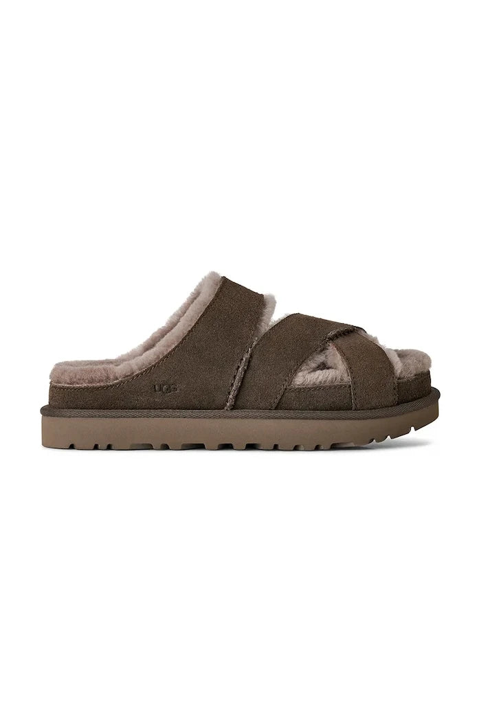 UGG W Greenport Cross Strap Slide Süet Terlik