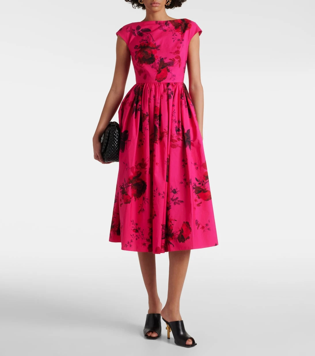 Erdem - Floral cotton faille midi dress
