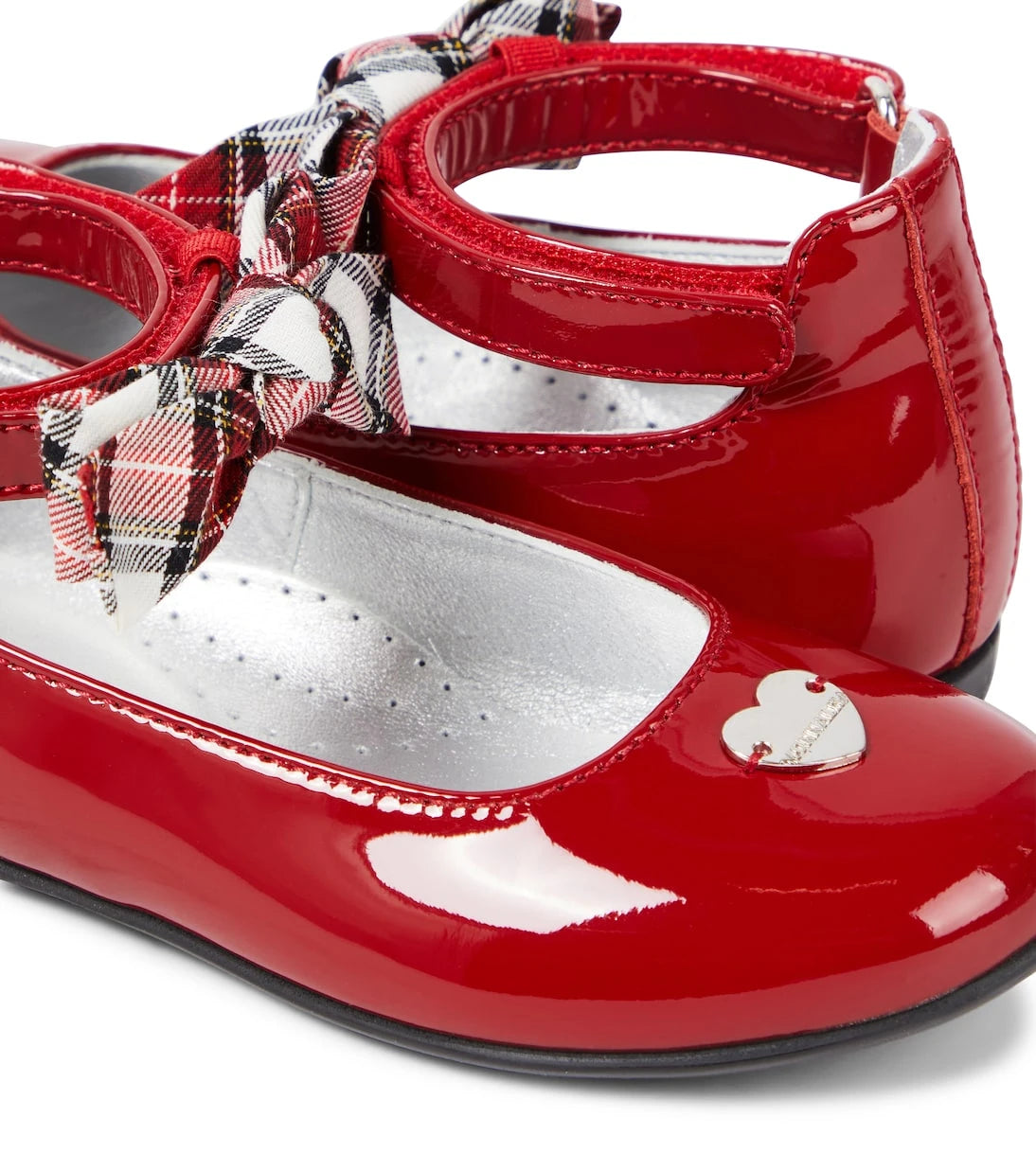 Monnalisa - Bow-detail patent leather ballet flats