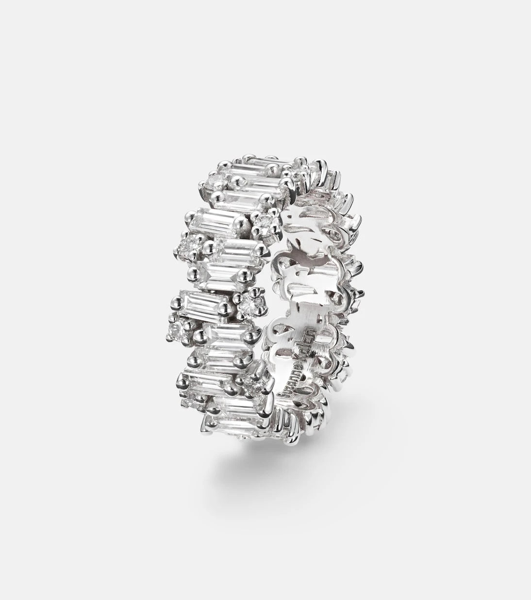 Suzanne Kalan - Shimmer Audrey 18kt white gold ring with diamonds