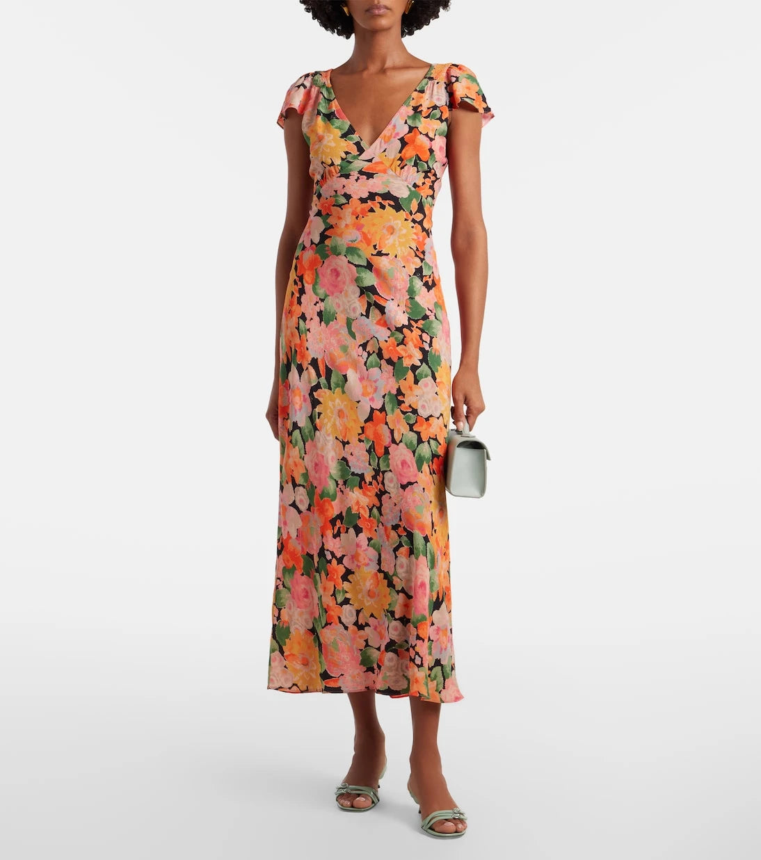 Rixo - Cathy floral crêpe midi dress