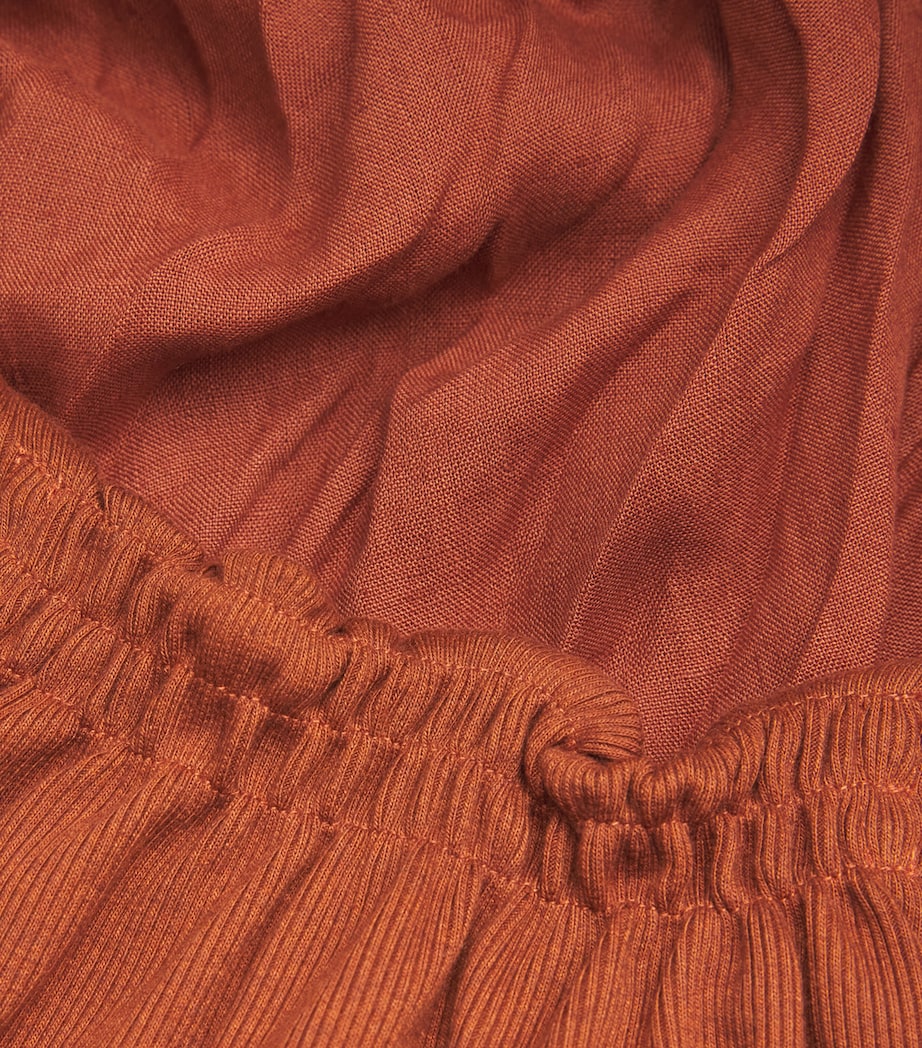 Johanna Ortiz Brown Light and Sound Hybrid Maxi Skirt