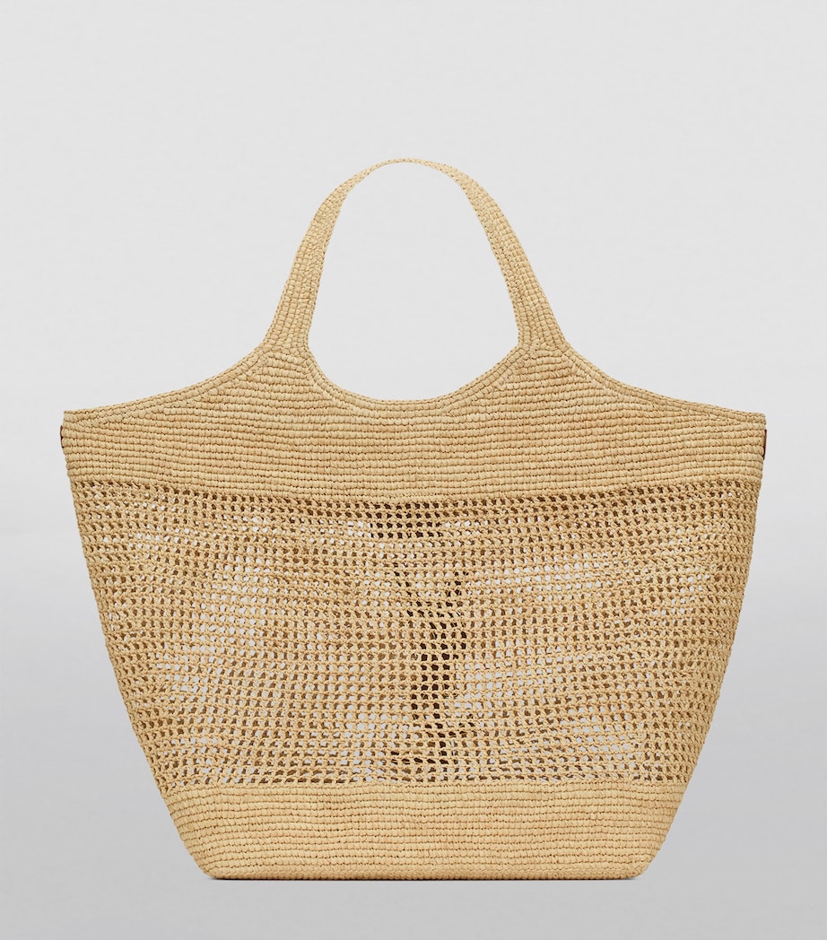 Saint Laurent Brown Raffia Icare Tote Bag