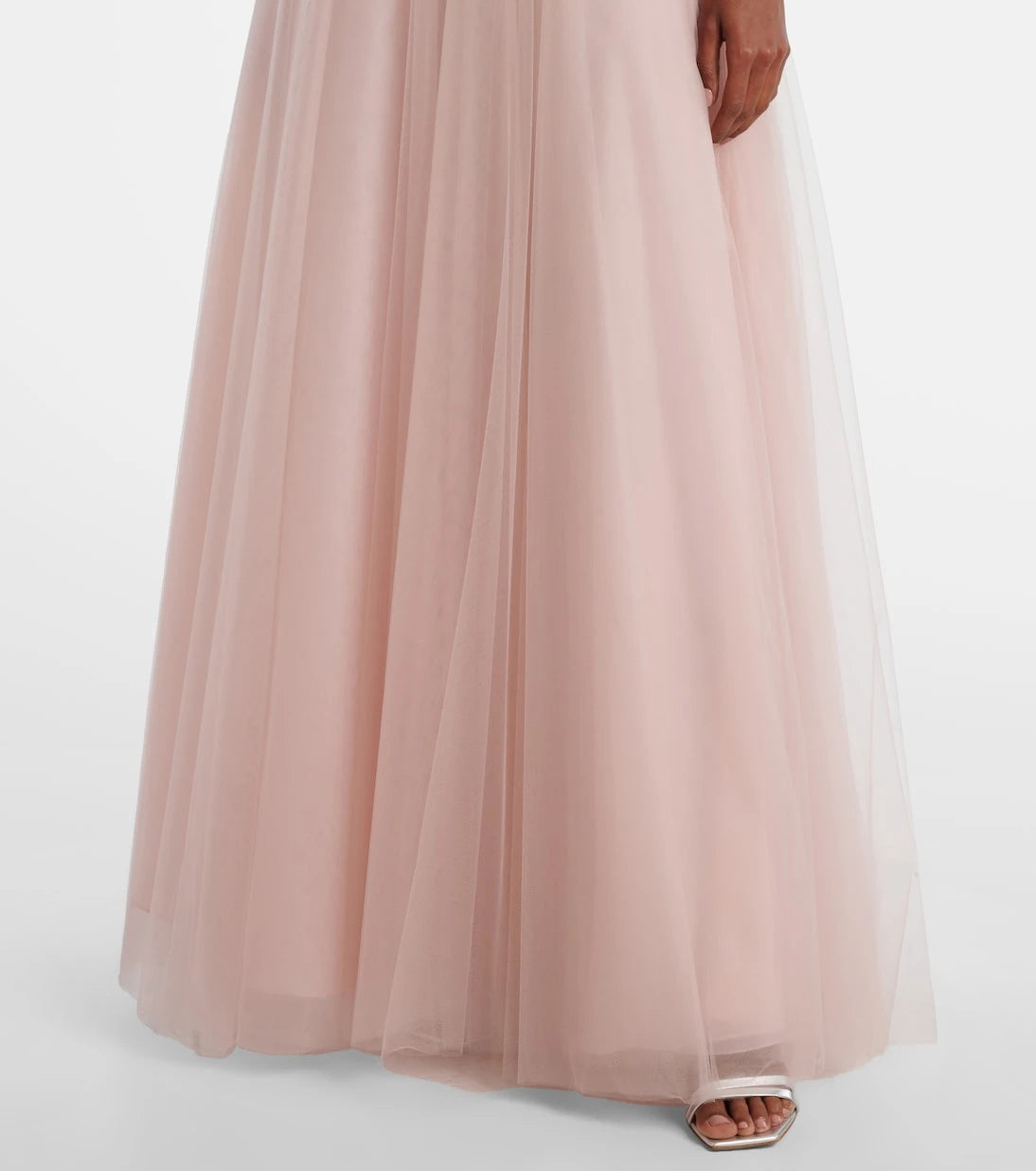 Costarellos - Floral-appliqué tulle gown