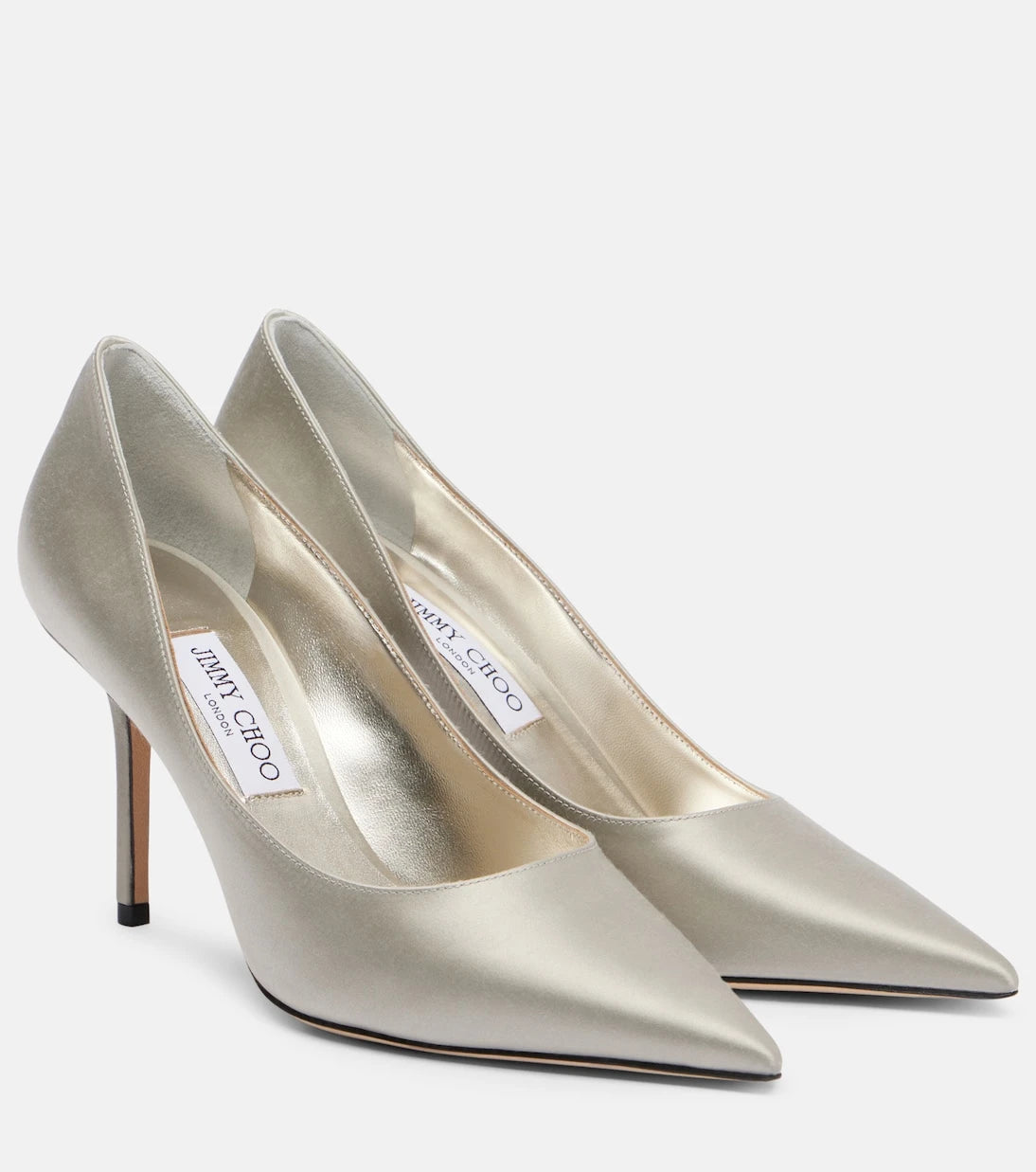 Jimmy Choo - حذاء Love 85 من الساتان بكعب عالٍ
