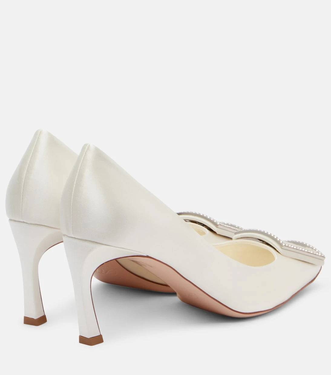 Roger Vivier - Trompette 70 embellished satin pumps
