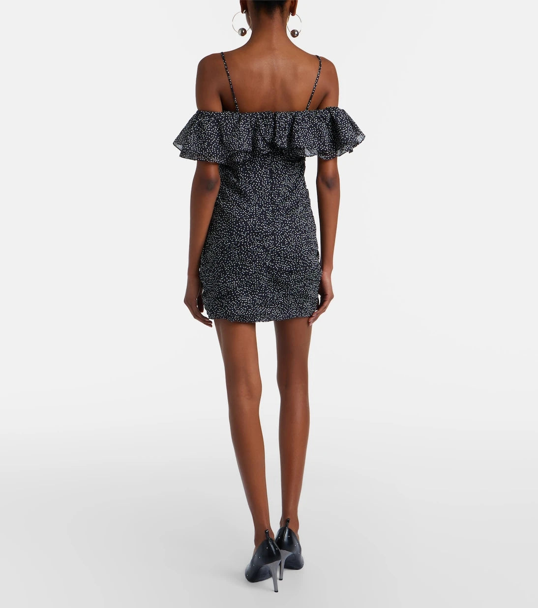 Marant Etoile - Davilia draped polka-dot cotton minidress
