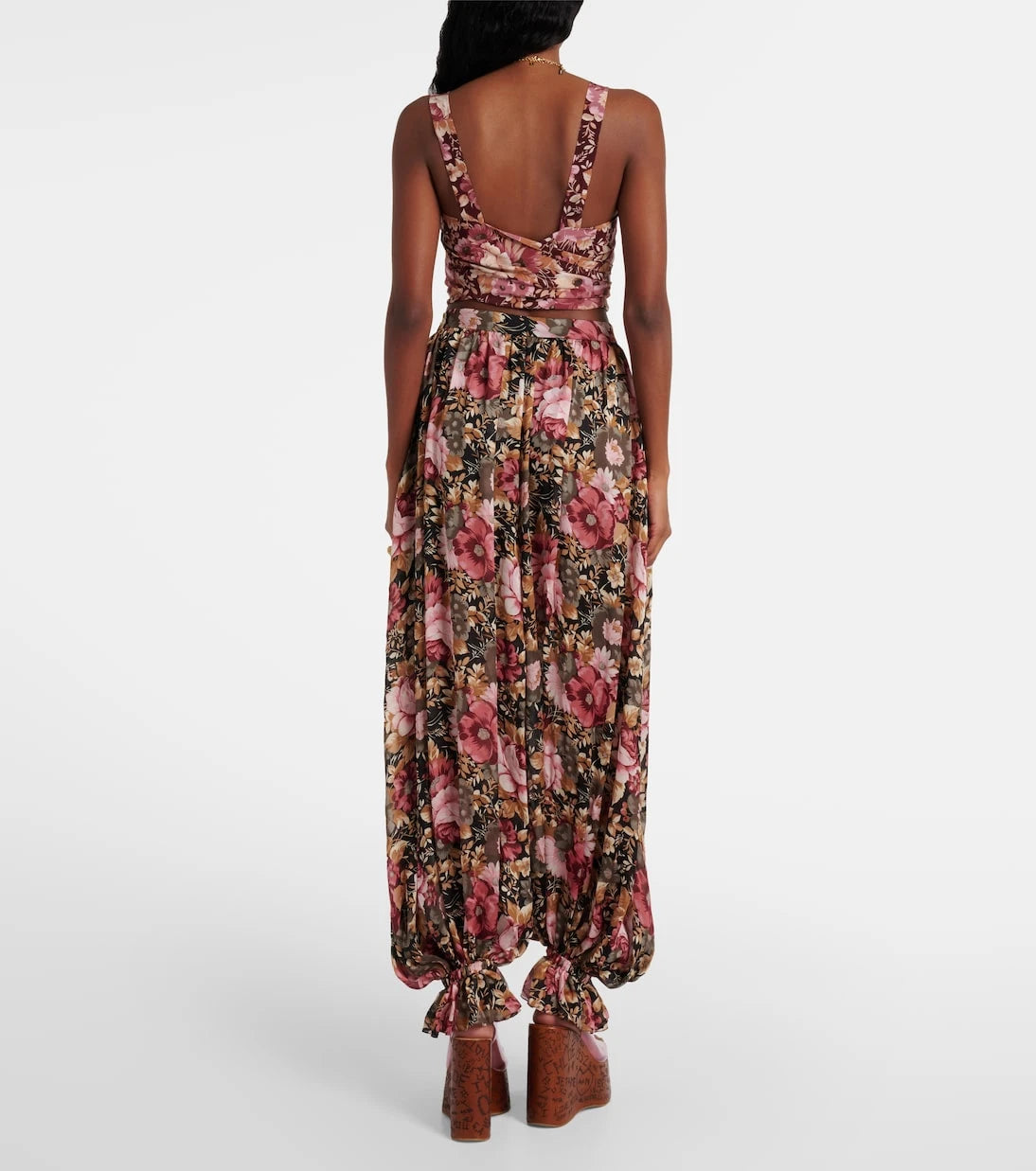 Chloé - Floral crêpe de chine crop top