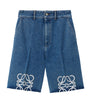 Blue Denim Anagram Shorts