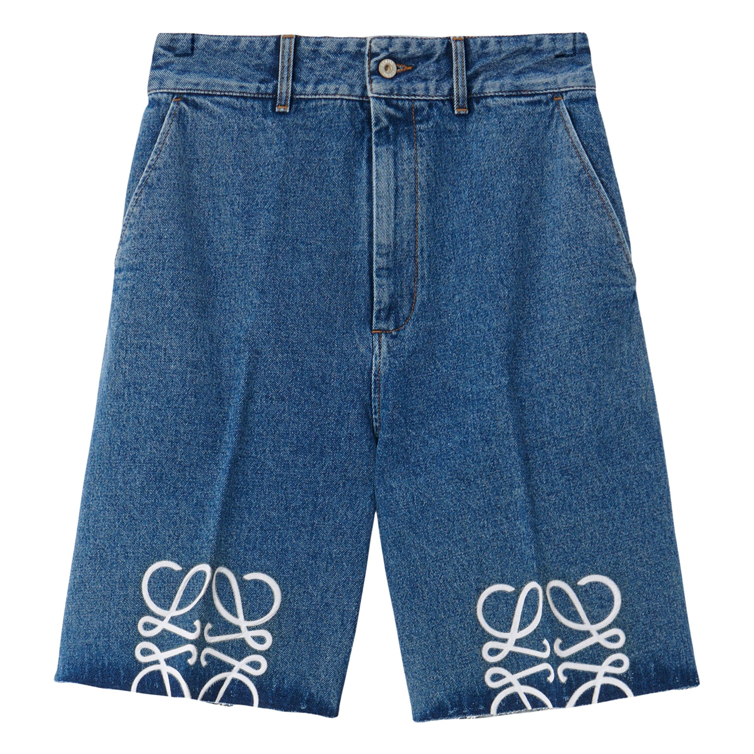 Blue Denim Anagram Shorts