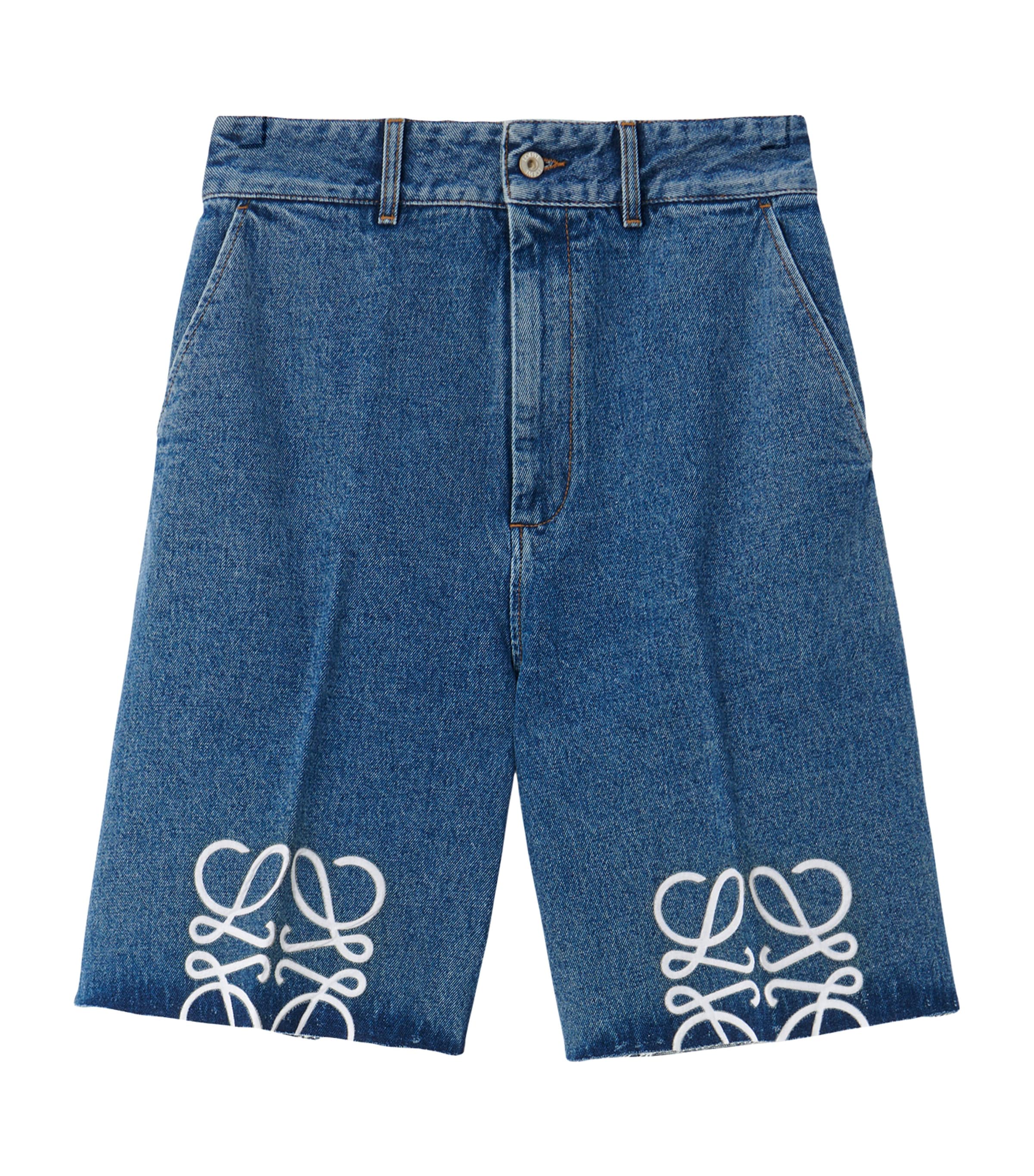 Blue Denim Anagram Shorts