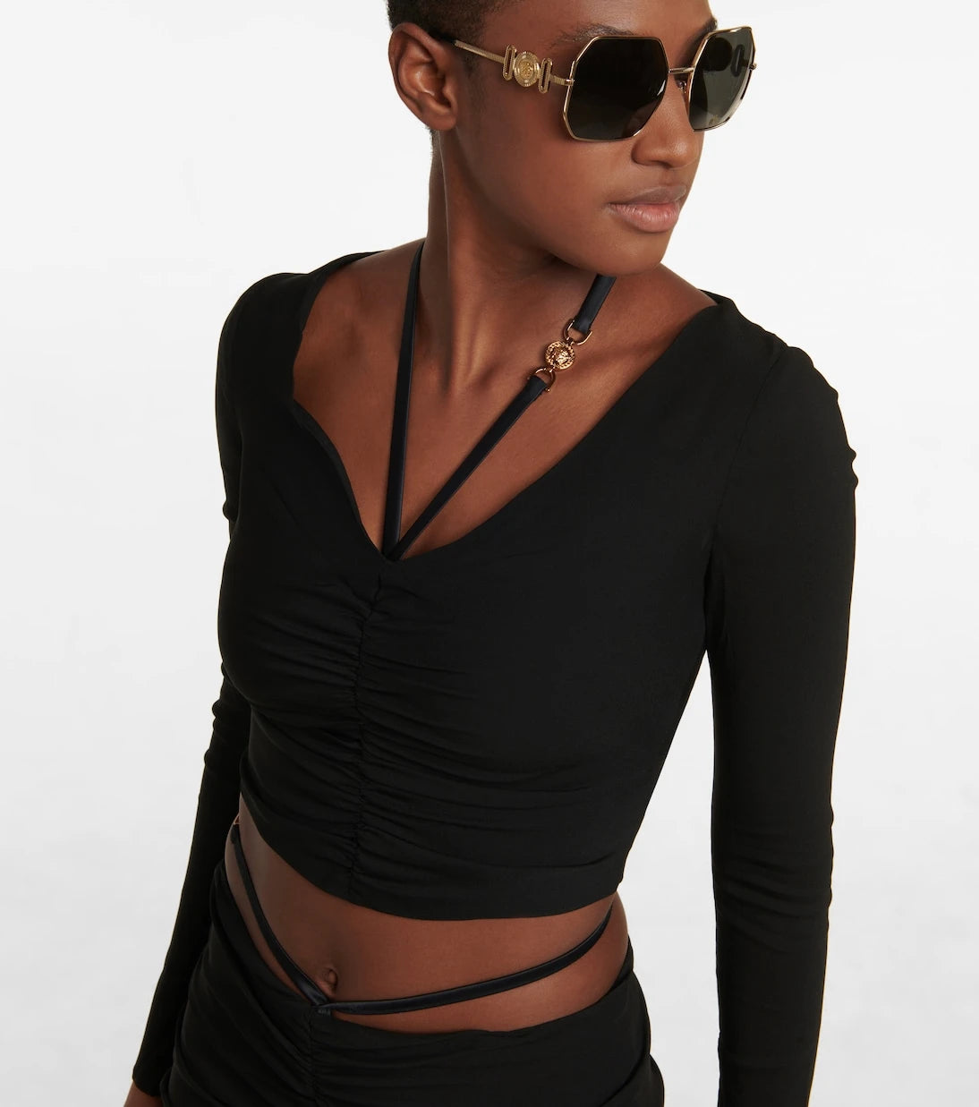 Versace - Ruched crop top