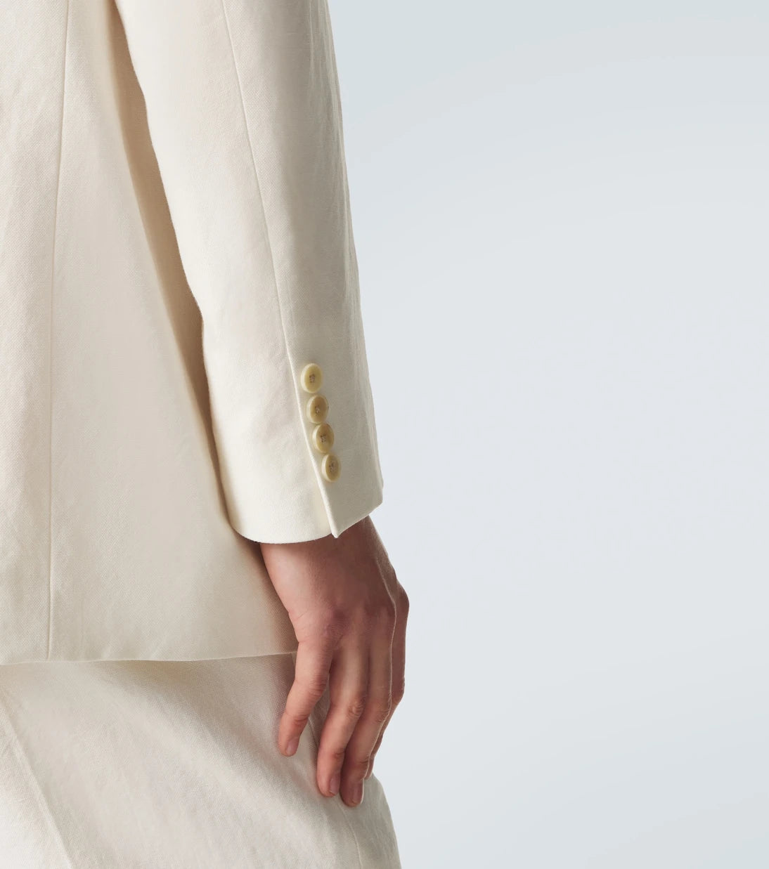 Auralee - Double-breasted wool, cotton, and linen blazer