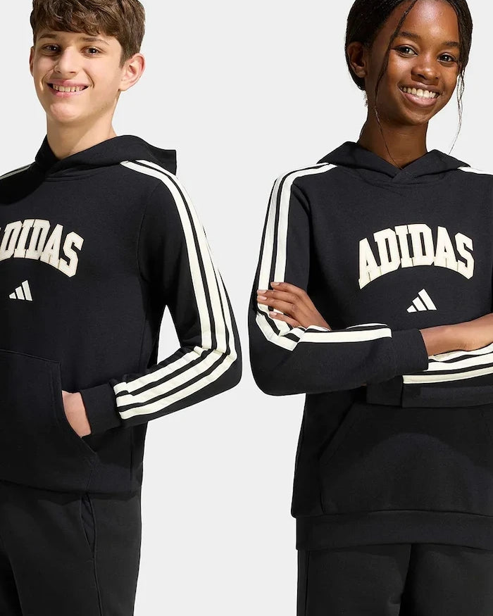çocuklar için pamuklu adidas kapüşonlu sweatshirt