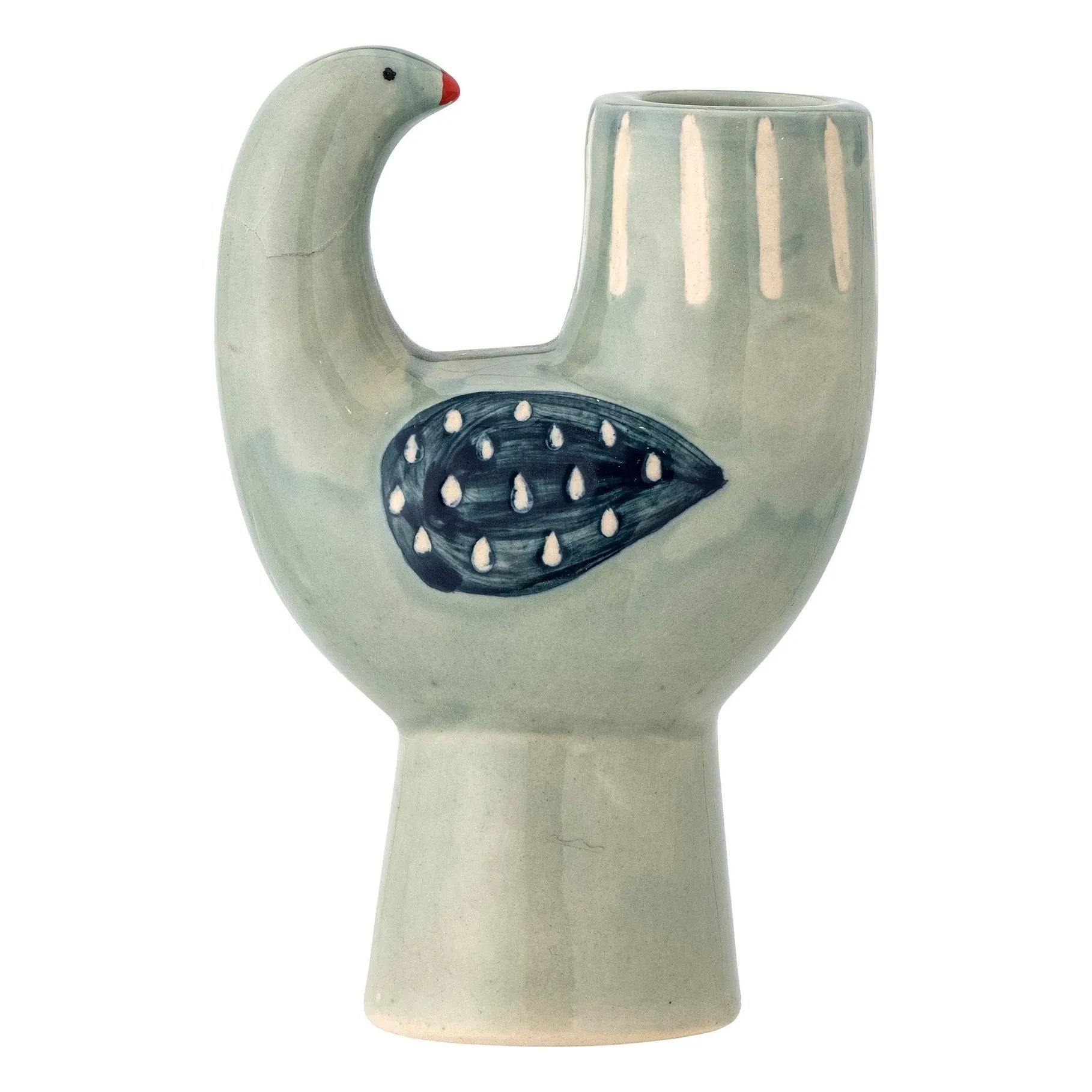 Bloomingville - Stoneware bird candlestick Trudy | Light Blue