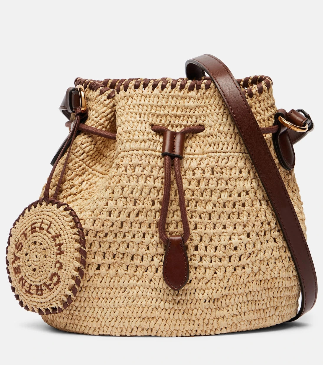 Stella McCartney - Falabella Small raffia bucket bag
