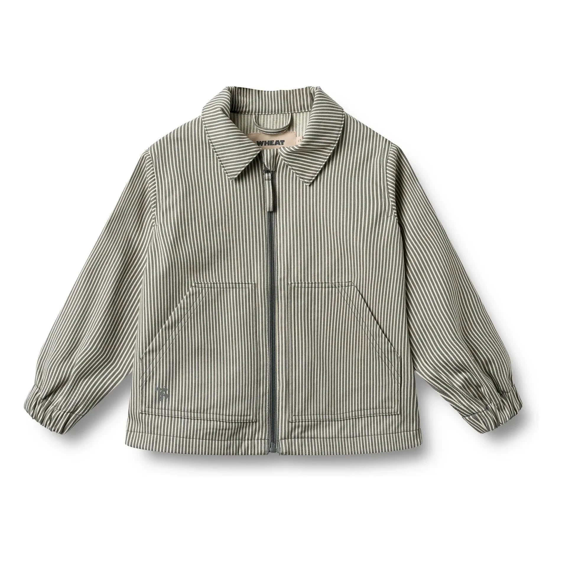 Wheat - Bofo Striped Organic Cotton Jacket | Grey