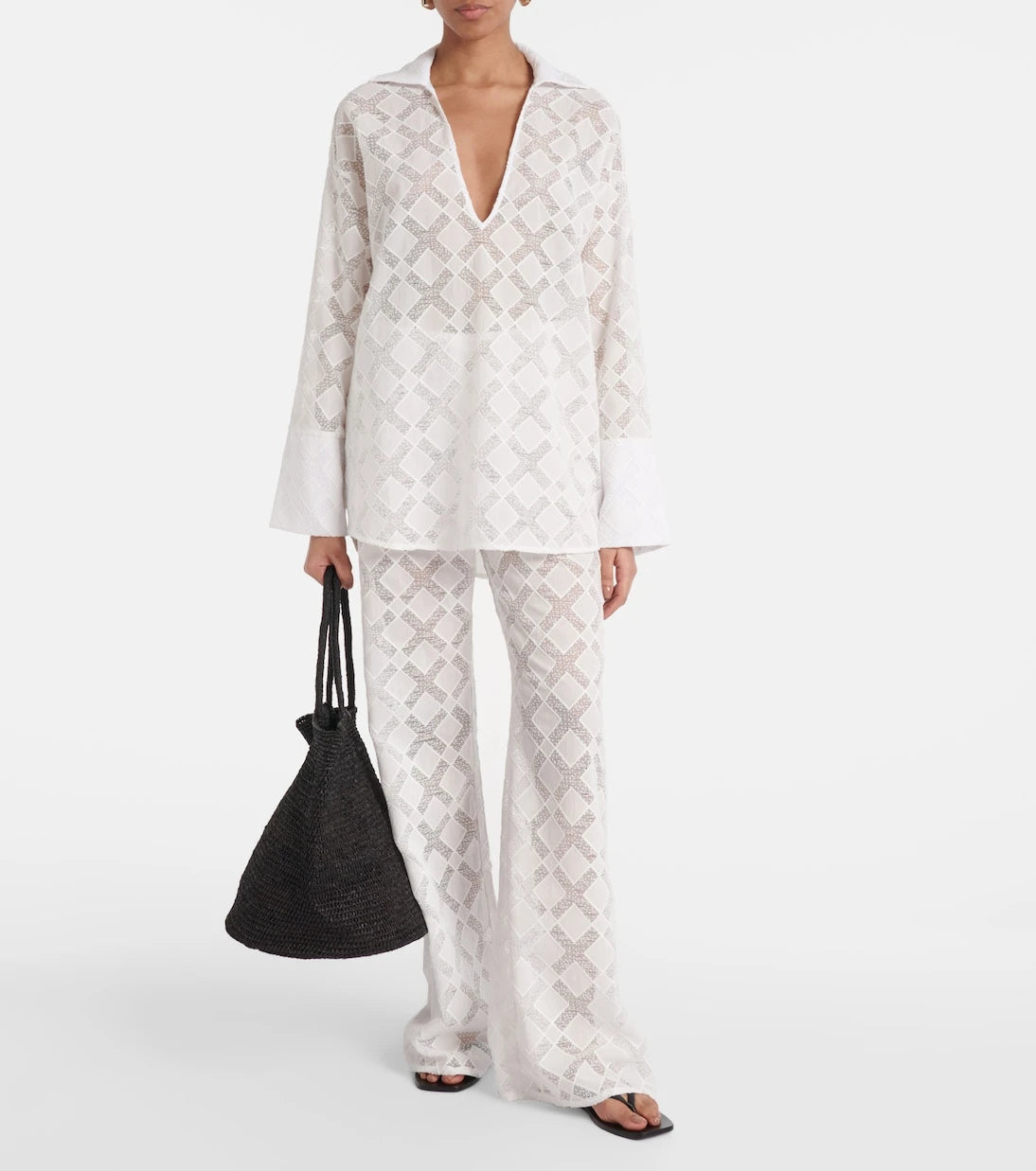 Tove - Kaia embroidered wide-leg pants